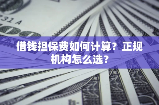 北京借钱担保费如何计算？正规机构怎么选？