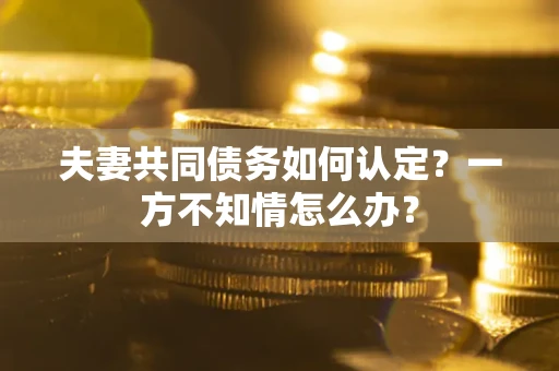 北京夫妻共同债务如何认定？一方不知情怎么办？