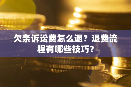 北京欠条诉讼费怎么退？退费流程有哪些技巧？