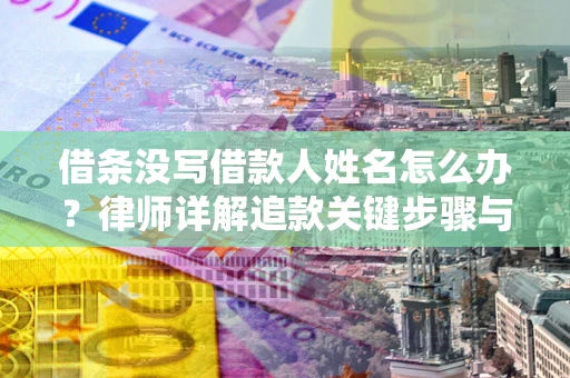 北京借条没写借款人姓名怎么办？律师详解追款关键步骤与证据链构建