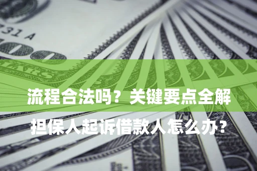 北京

担保人起诉借款人怎么办？流程合法吗？关键要点全解析